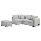 Modern L-shaped Sectional Pull Out Sofa Bed with USB Ports & Storage Ottoman, Gray Jacquard Fabric, 82.6' - Grand Goldman Shop