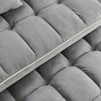 55.51 inch versatile foldable sofa bed in 3 lengths, modern sofa sofa sofa velvet pull-out bed, adjustable back and with USB port and ashtray and swivel phone stand (Grey) - Grand Goldman Shop