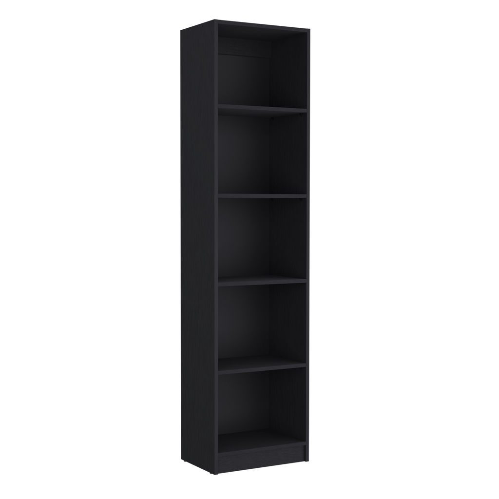 Home Xs Bookcase with 5-Tier Shelves and Slim Design -Black -Office | Premium Home Decor - Grand Goldman