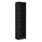 Home Xs Bookcase with 5-Tier Shelves and Slim Design -Black -Office | Premium Home Decor - Grand Goldman