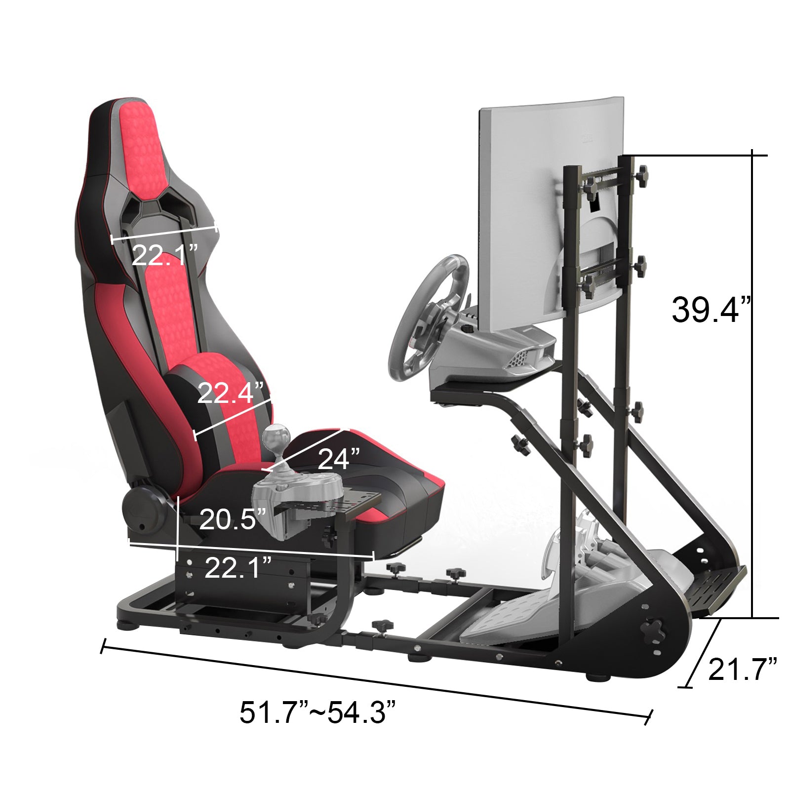 Enhanced and stable racing wheel cockpit, compatible with Fanatec, PXN, Thrustmaster, and Logitech adjustable driving simulat