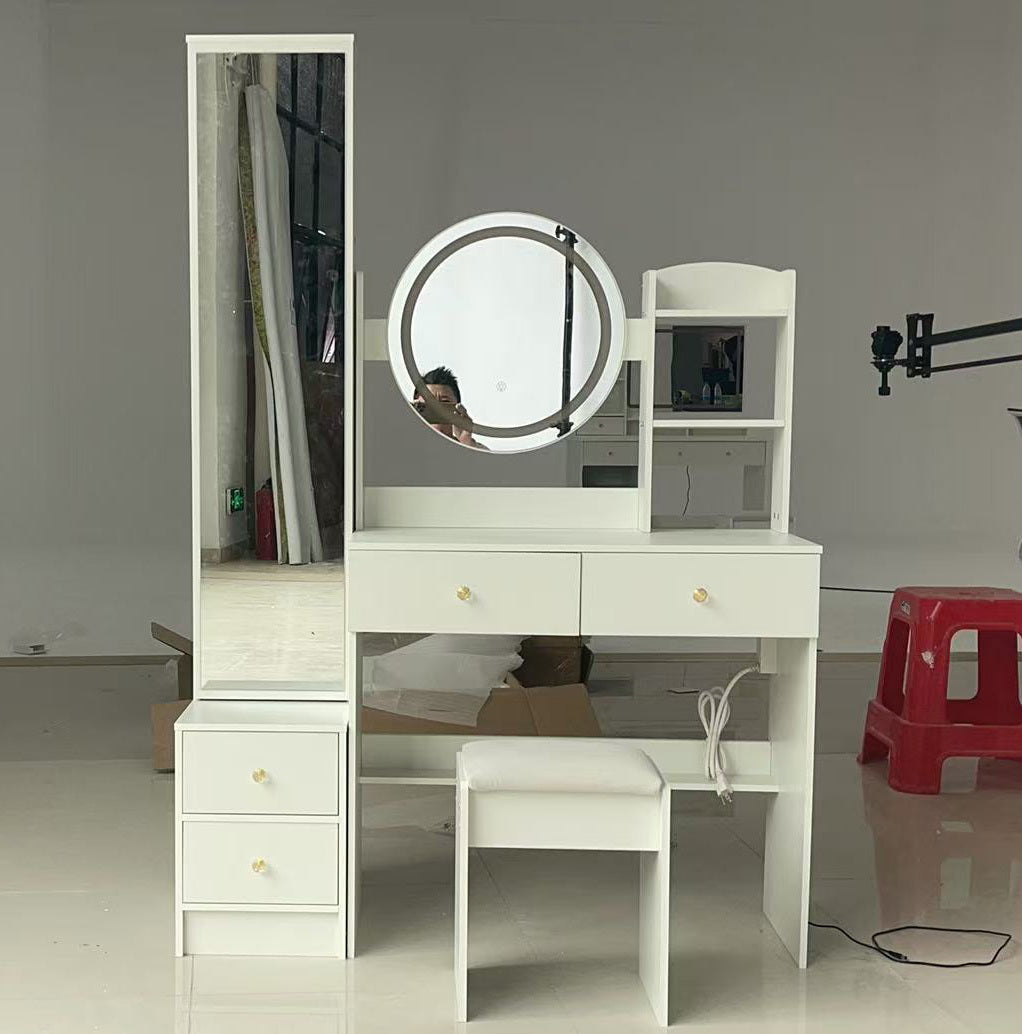 Simple Stylish Dressing Mirror Cabinet, Cosmetic Organizer Cabinet, Jewelry Cabinet, Extra Large Full Body Mirror, Multi Layer High Capacity Storage, 11.8' x 15.7' x 63', EPA, GCC, UL Certificate - Grand Goldman Shop