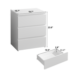 (Set of 2)3 Drawer Dresser, Small Dresser for Closet, Wooden White Nightstand for Bedroom, Chest of Drawers Side Table Storage Cabinet for Home Office , Each box Contains Two Side Tables - Grand Goldman Shop