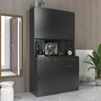 70.87' Tall Wardrobe& Kitchen Cabinet, with 6-Doors, 1-Open Shelves and 1-Drawer for bedroom,Black - Grand Goldman Shop