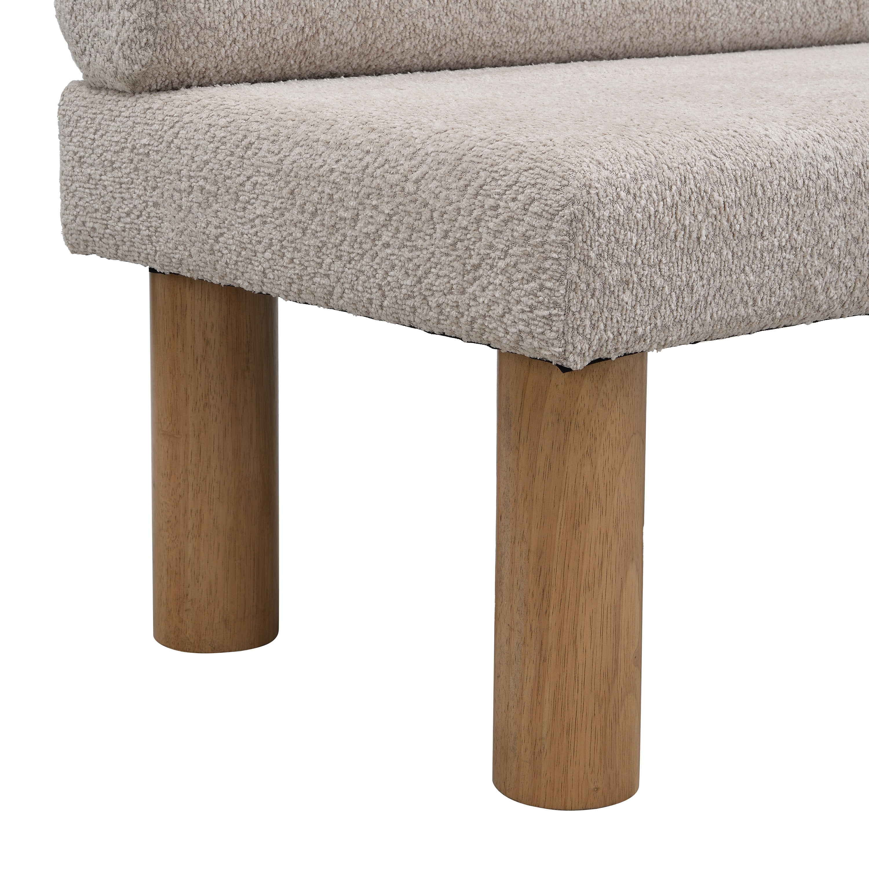 Upholstered Dining Bench, End of Bed, Entryway Bench, Ottoman for Dining Room, Bedroom, Living Room, Rubber Wood Leg 300 LBS Support, Light Grey - Grand Goldman Shop