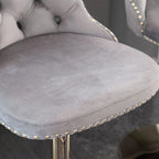 A&A Furniture,Golden Swivel Velvet Barstools Adjusatble Seat Height from 25-33 Inch, Modern Upholstered Bar Stools with Backs Comfortable Tufted for Home Pub and Kitchen Island（Gray,Set of 2） - Grand Goldman Shop