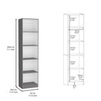 Bookcase Compact Bookshelf with Multiple Shelves, Matt Gray / White - Grand Goldman
