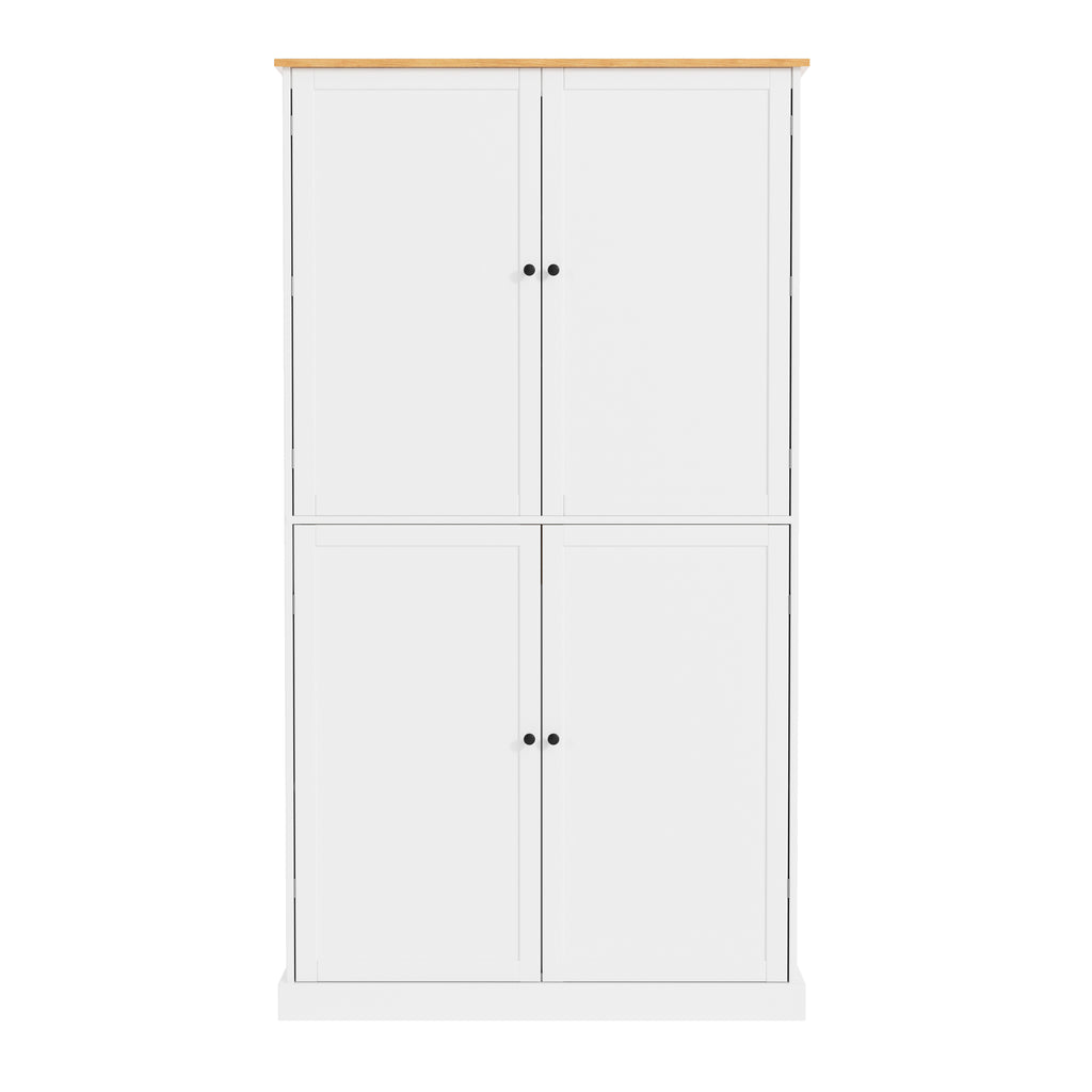[Assembly Video Provided]TOPMAX 40.2x20x71.3inch High Freestanding Kitchen Pantry Large Cupboard Storage Cabinet with 2 Drawers, 2 Adjustable Shelves, 8 Door Shelves for Kitchen, Dining Room,White - Grand Goldman Shop