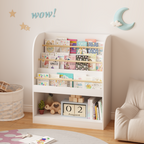 Kids Bookshelf with Open Storage, Front-Facing Children's Bookcase, Multi-Tier Wooden Book Display Shelf for Toddlers, Playro