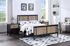 Connelly Reversible Panel Full Bed Black/Vintage Walnut - Grand Goldman
