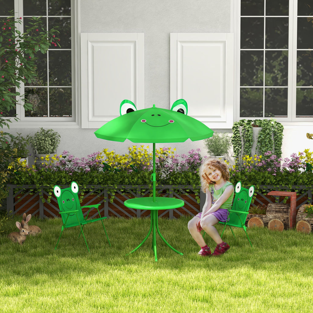Folding Kids Table and Chair Set for Garden, Backyard, Green | Premium Home Decor - Grand Goldman