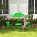 Folding Kids Table and Chair Set for Garden, Backyard, Green | Premium Home Decor - Grand Goldman