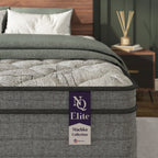 NapQueen Elite Series Machka 12 Inch Full Size Cooling Gel Memory Foam Hybrid Mattress in Grey+White, Foam+Spring, Designed for Pressure Relief and Orthopedic Support - Grand Goldman Shop