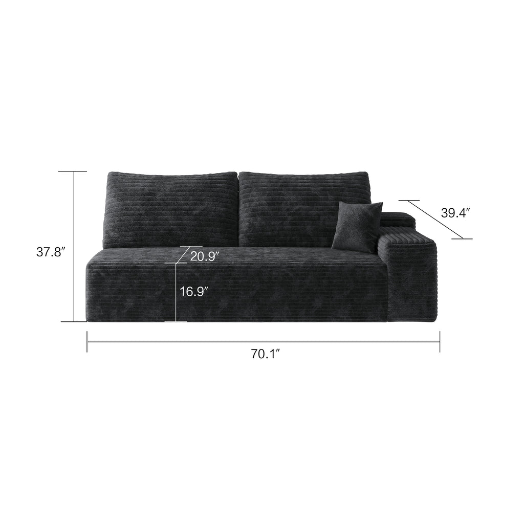 Y119-3SEAT-LEFT-BLACK-SOFA - Grand Goldman Shop