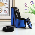 9' Tall Display Jewelry Box with Hooks, High Heel Shoe Design, Blue Velvet - Grand Goldman Shop