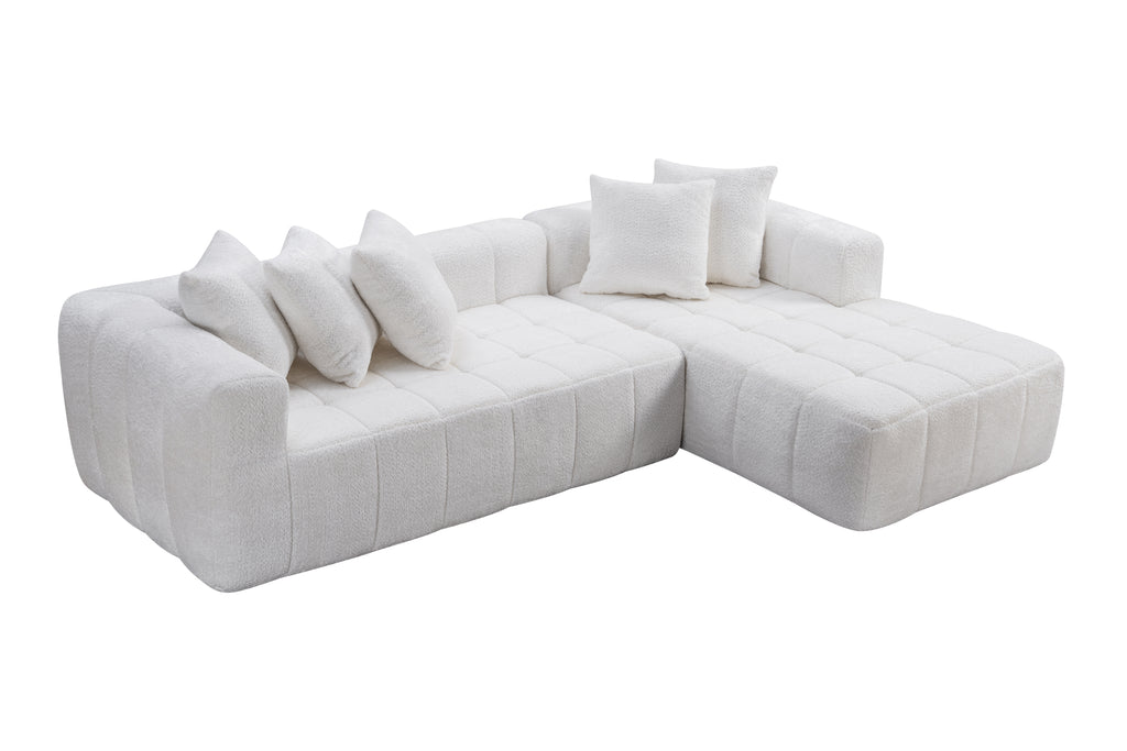 107.9'Cloud Modular Sectional Sofa Couch with L-Shape Chaise,Modern Minimalist Upholstered Couches for Living Room Bedroom,Deep Seat Corner Couch,No Assembly Required - Grand Goldman Shop