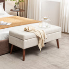 Storage Bench with Storage Bench for Bedroom End of Bed Bench Foot of Bed Bench Entryway Bench Storage Ottoman Bench 43.7' W x 18.1' D Off White Bench - Grand Goldman Shop