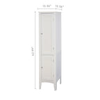 Tall Narrow Tower Freestanding Cabinet with 2 Shutter Doors 5 Tier Shelves for Bathroom, Kitchen ,Living Room ,Storage Cabinet,White - Grand Goldman Shop