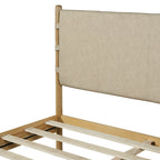 Modern Queen Bed Frame Set with 2 Nightstands, Beige Wood Platform Bed with Headboard and Matching Bedside Tables for Bedroom - Grand Goldman Shop