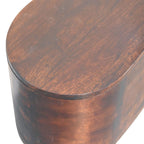 Solid Wood Light Rounded Lid-up Blanket Box, Walnut, Dark Brown - Grand Goldman Shop