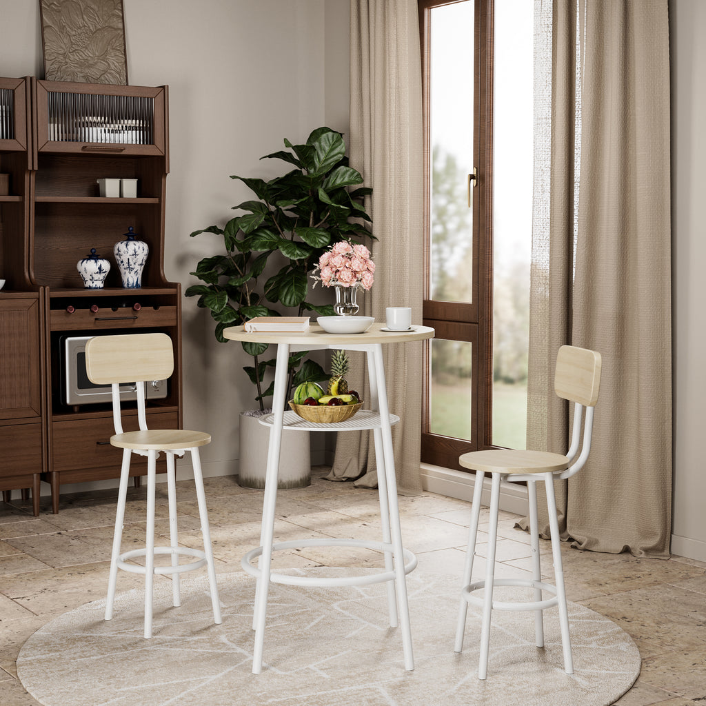 Bar table, equipped with 2 bar stools , with backrest and partition - Grand Goldman Shop