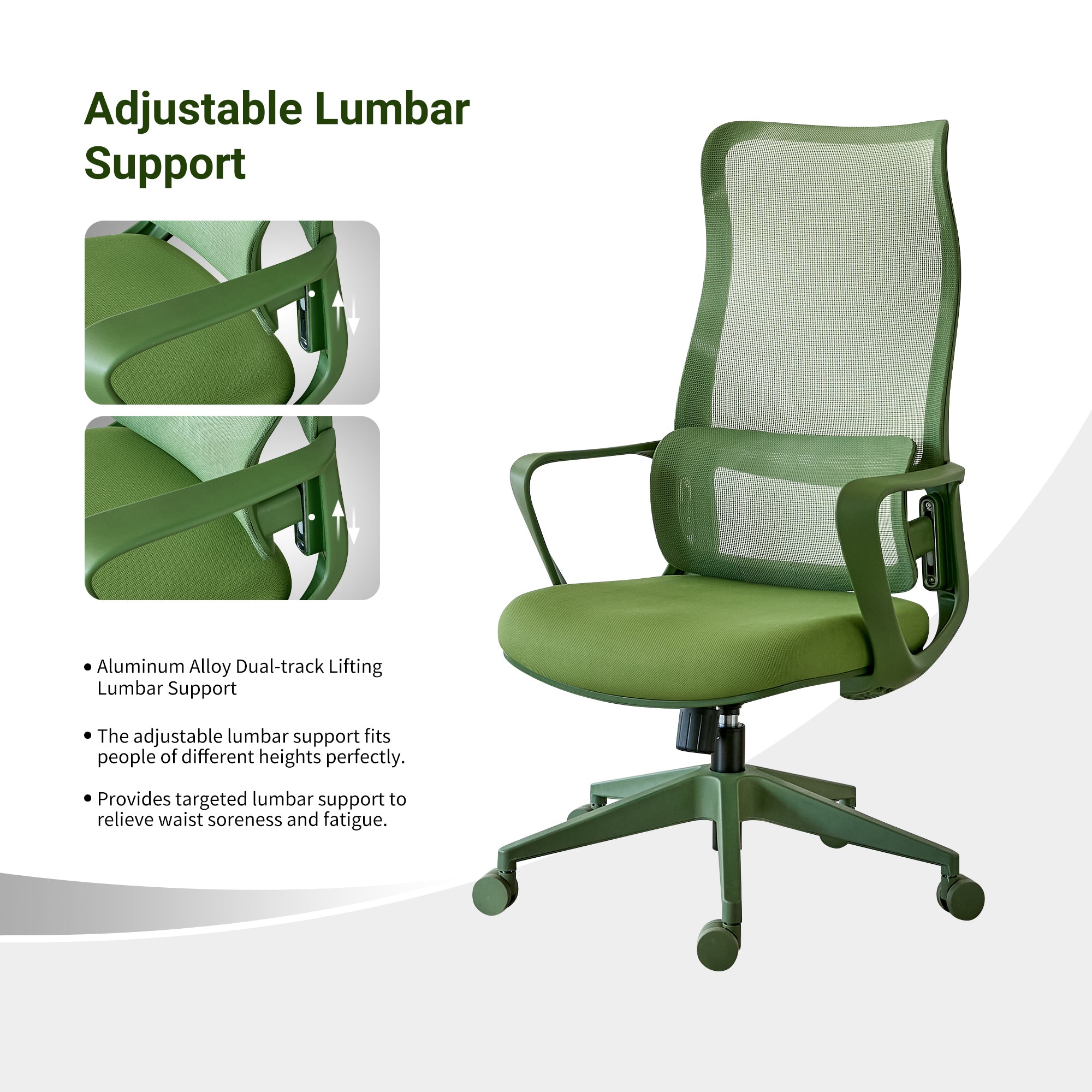 Ergonomic Colorful Office Chair 350LBS Home Office Mesh Breathable High Back, With Adjustable Lumbar Support Computer Chair, 