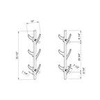 Vertical Eight Hook Coat Rack Wall Mount - Silver - Grand Goldman Shop
