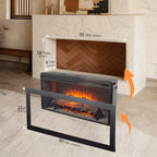 36 inch Infrared Electric Fireplace with Removable Trim kit Insert, Touch Panel Home Decor Heater - Grand Goldman Shop