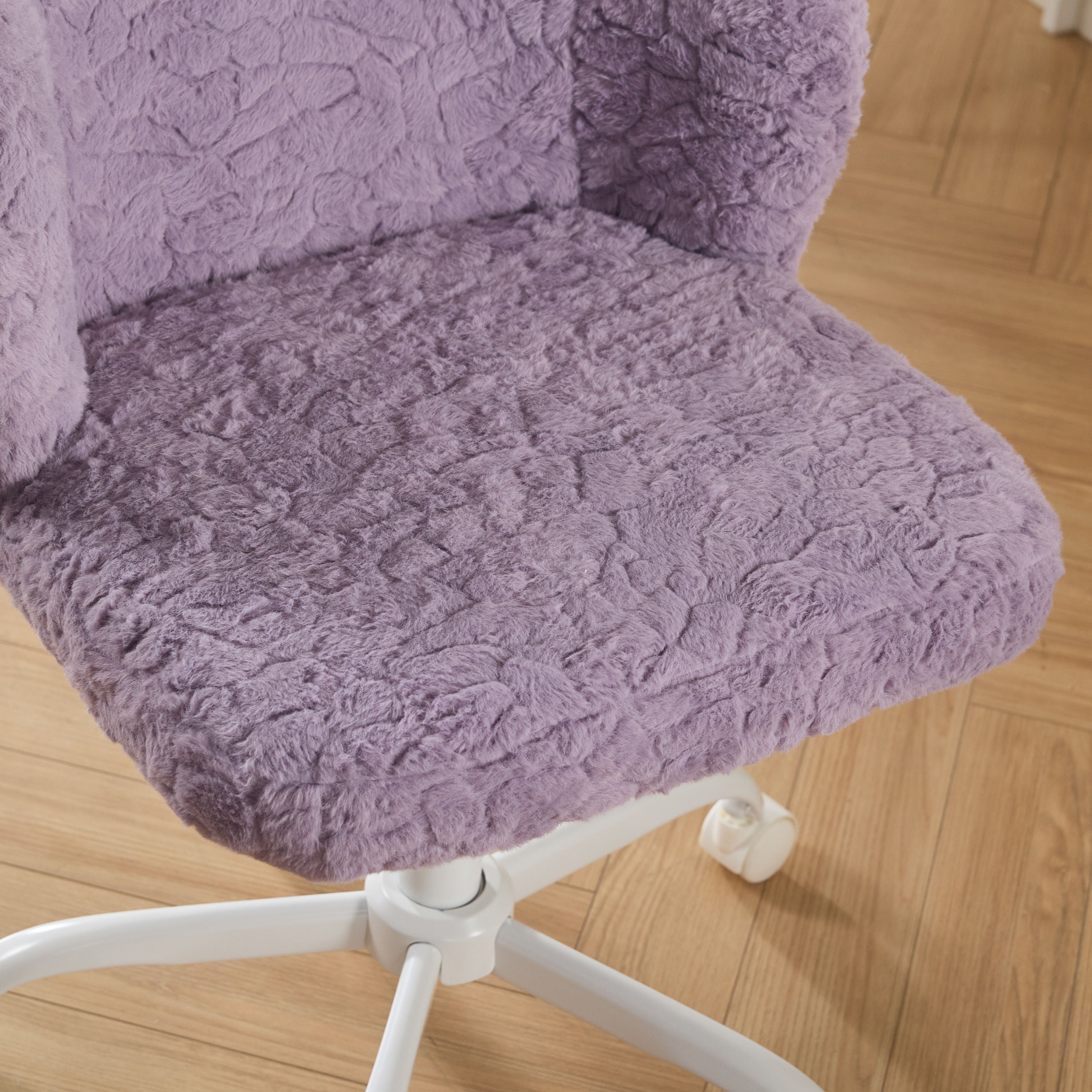 A&A Furniture Office Chair,Artificial rabbit hair Home Office Chair with Metal Base,Adjustable Desk Chair Swivel Office Chair