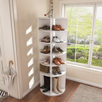 6-Tier Spinning Shoe Rack, Free Standing 360° Revolving Shoe Organizer,white - Grand Goldman Shop