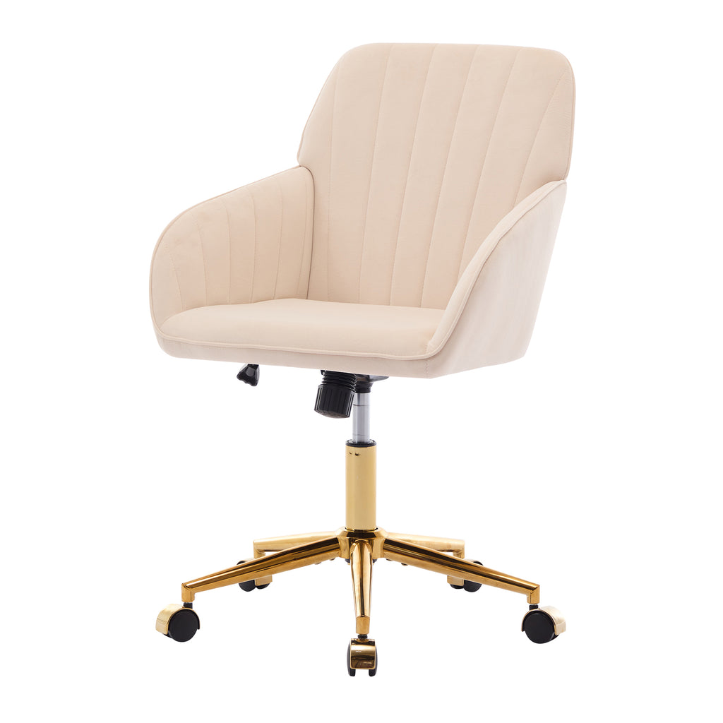 TY Ergonomic Office Chair with Swivel Function, Khaki Velvet, Comfortable for Long Sitting | Premium Home Decor - Grand Goldm