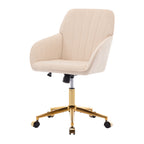 TY Ergonomic Office Chair with Swivel Function, Khaki Velvet, Comfortable for Long Sitting | Premium Home Decor - Grand Goldm