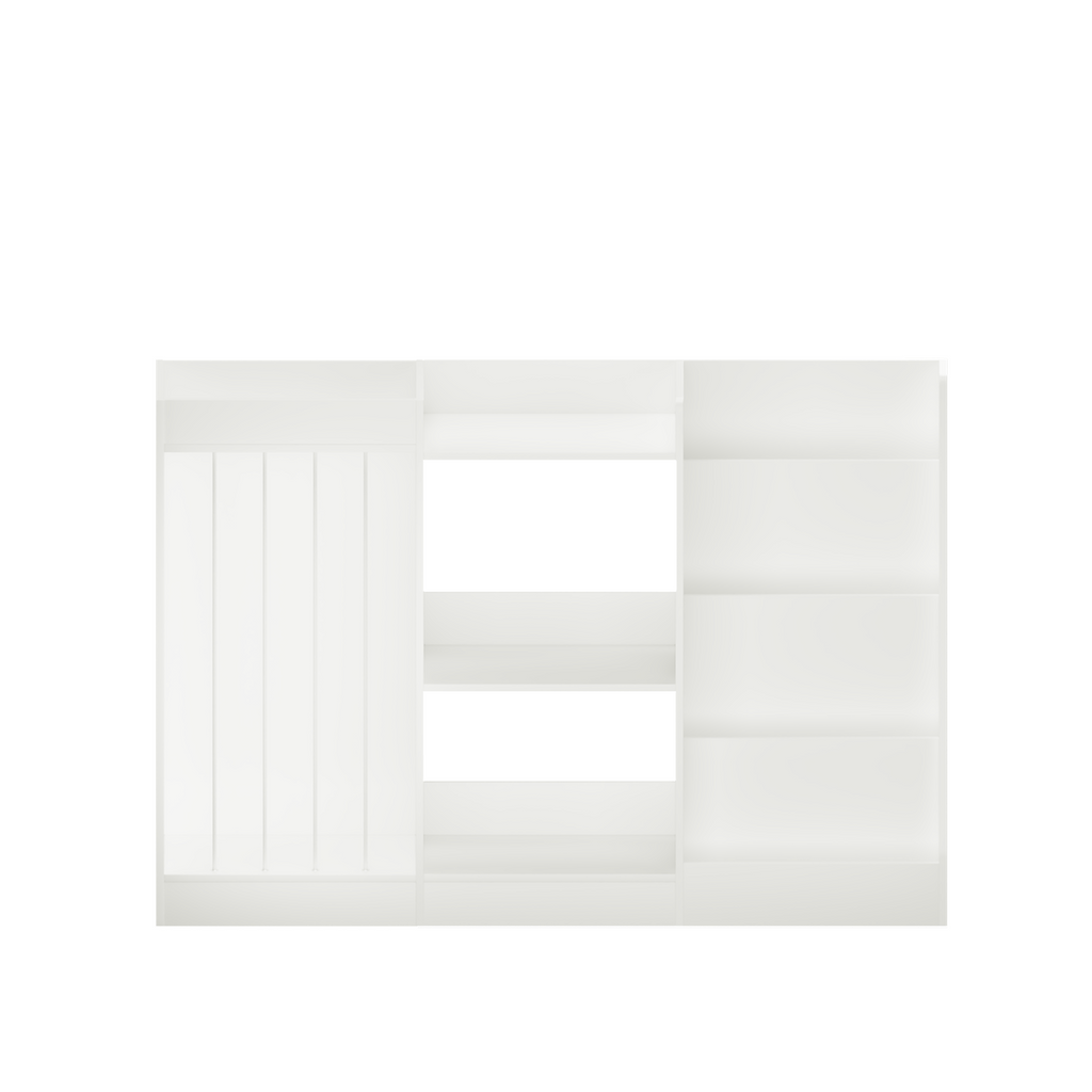 3-in-1 Kids Bookshelf and Toy Storage, 4-Tier Book Shelf for Kids Rooms, Sling Baby Bookcase with Stuffed Animal Storage, Tod