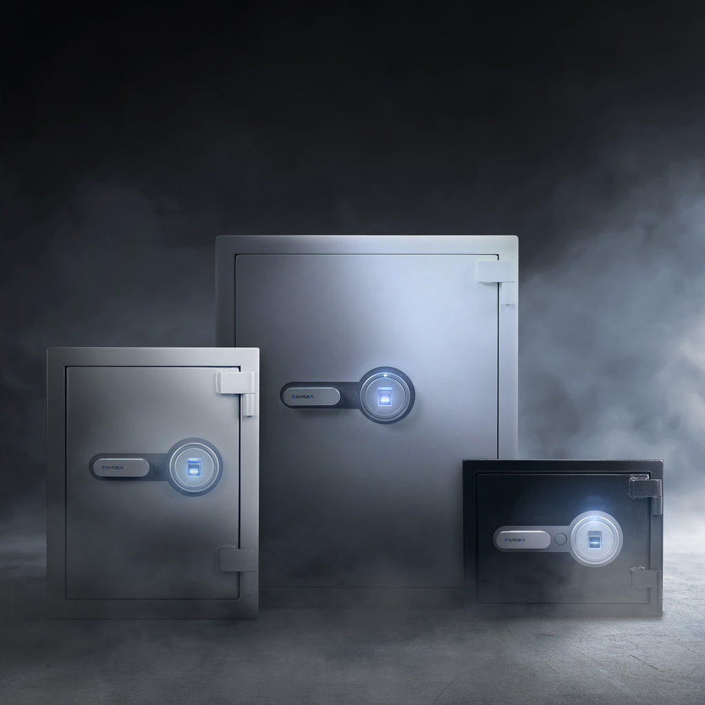Biometric Fireproof Safe 4.48 Cubic Ft White Steel Secure Storage - Grand Goldman