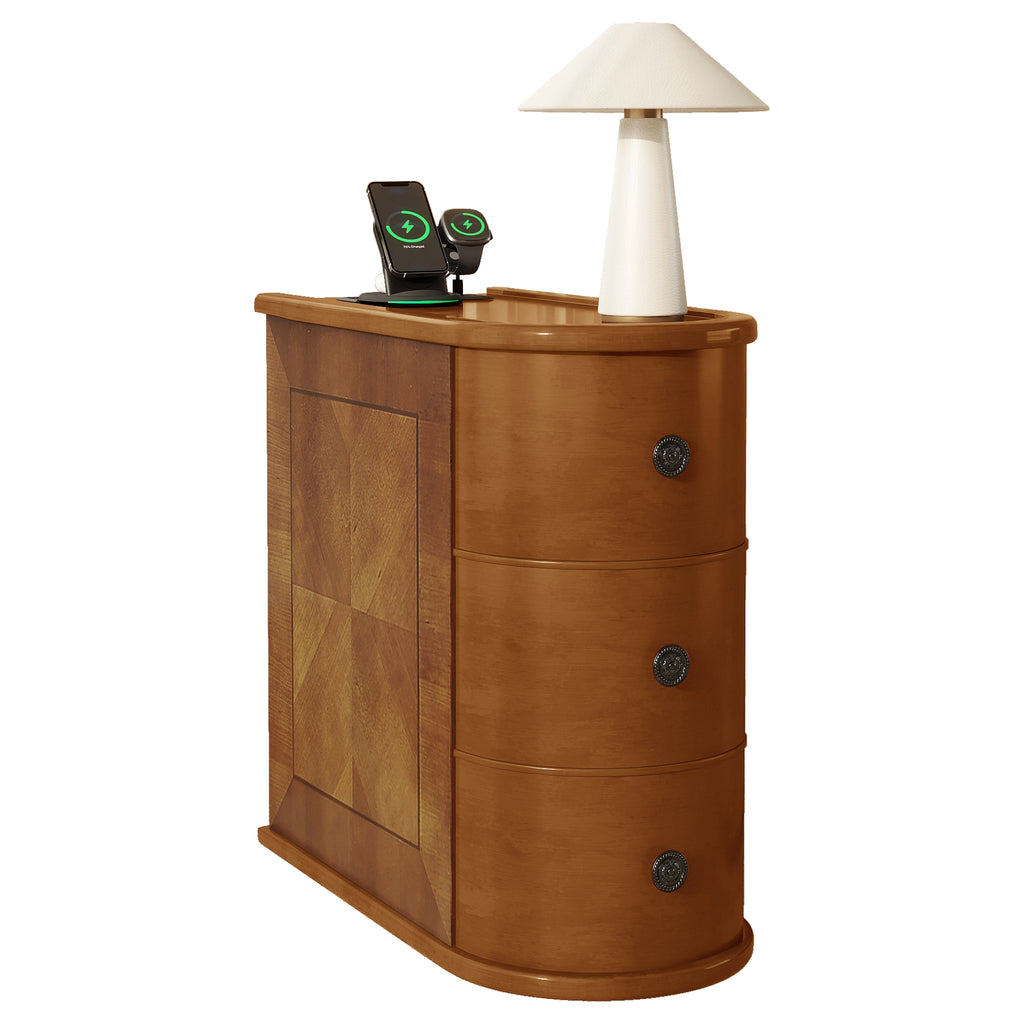 End Table with Charging Station, Sofa Side Table with Drawers, No Assembly Required, Expect Arrival Date (2025/5/27) - Grand Goldman Shop