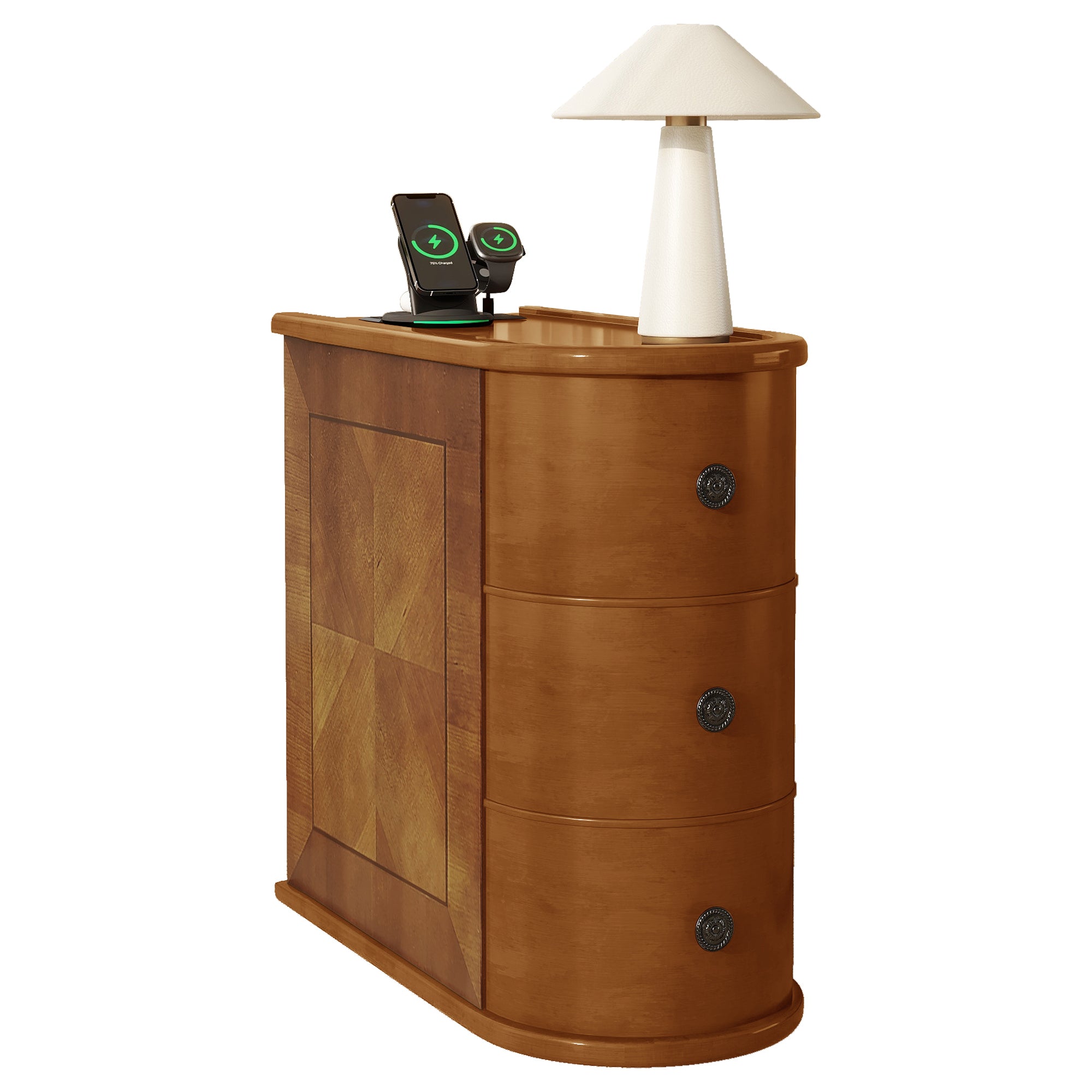 End Table with Charging Station, Sofa Side Table with Drawers, No Assembly Required, Expect Arrival Date (2025/5/27) - Grand Goldman Shop