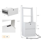 Nightstands Set of 2, with Charging Station, Smart Nightstand with Night Light, Modern Night Stand with Bookshelf, Bedside Tables with Storage Cabinet for Bedroom,White - Grand Goldman Shop