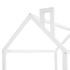 {Slats are not included}Twin Size Wood Bed House Bed Frame with Fence,for Kids,Teens, Girls,Boys {White}{OLD SKU:WF194274AAK} - Grand Goldman Shop