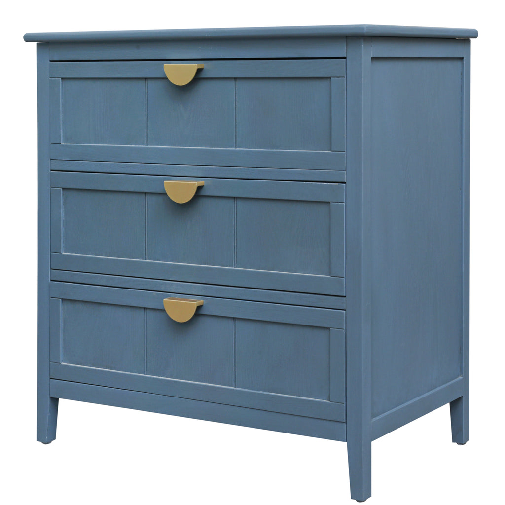 3-Drawer Cabinet for Bedroom, Living Room, or Study – Blue MDF American Furniture - Grand Goldman Shop