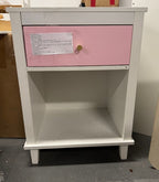 Pink+Golden Handle Wooden Nightstand 26.77''H with One Drawer One Shelf for Kids and Adults - Grand Goldman Shop