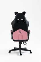 Cute Cat Gaming Chair with Paw Lumbar Cushion, PC Video Gamer Chair for Girl Teen Woman (Black) - Grand Goldman