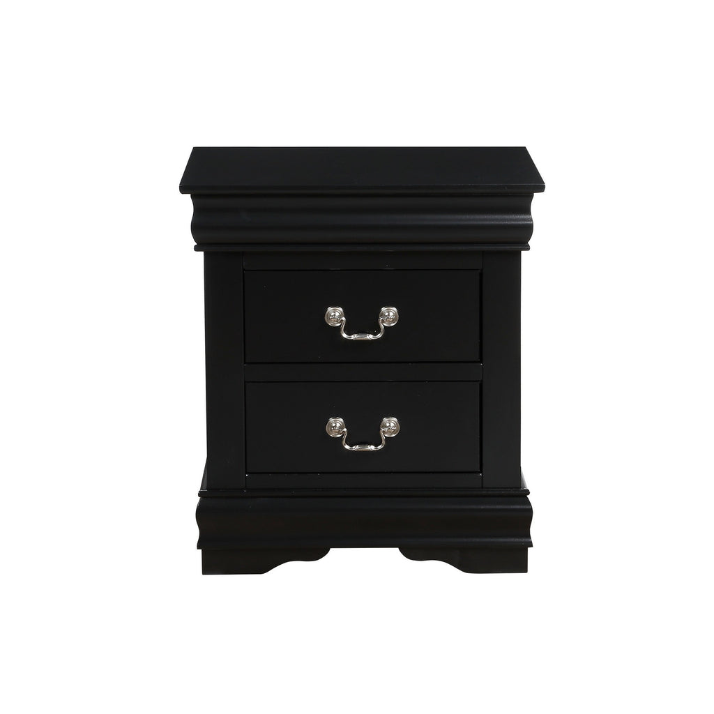 Louis Philippe Black Finish Nightstand - Grand Goldman Shop