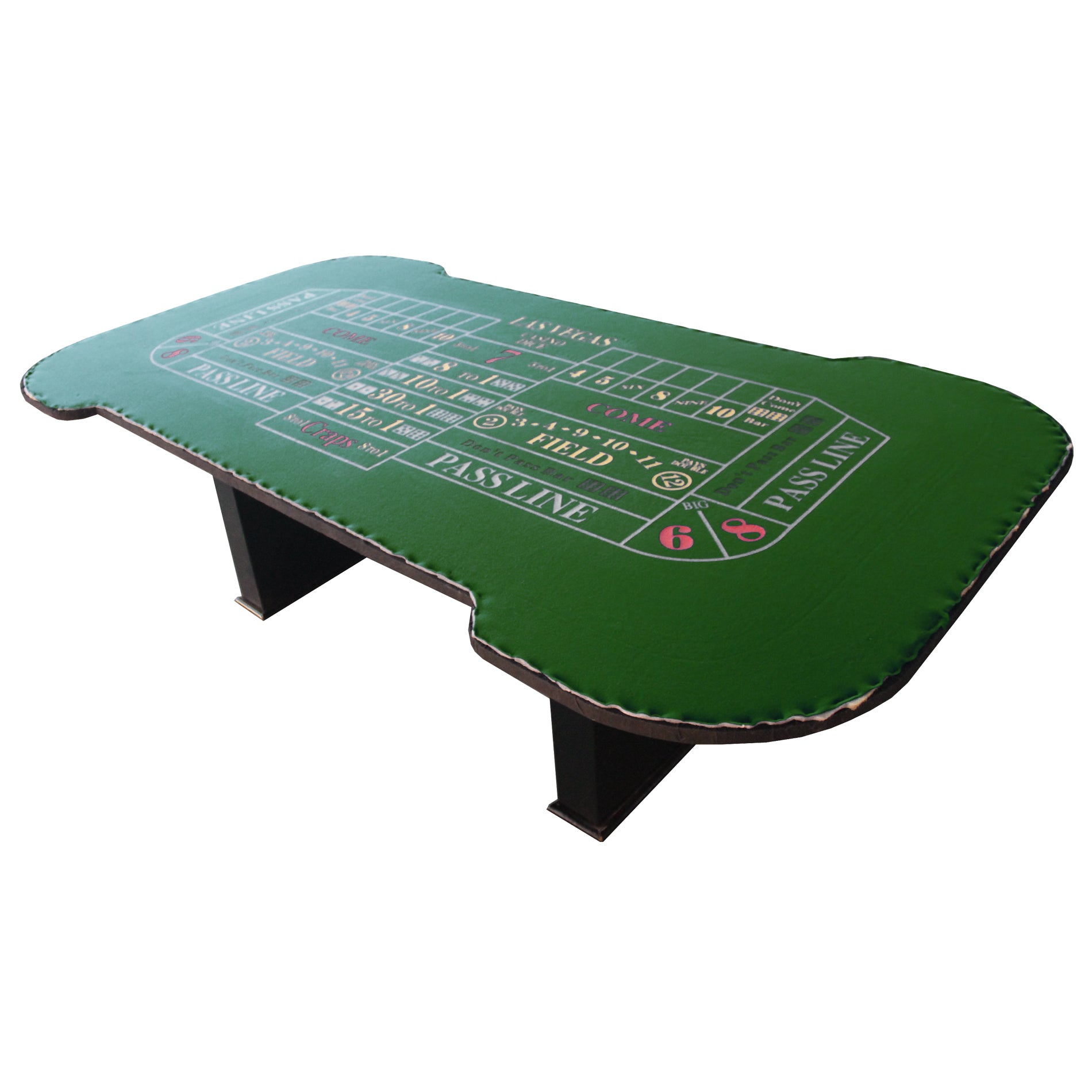 93' Deluxe Casino Dice Game Craps Table with Felt Diamond Pyramid Bumper Rubber Design, Green - Grand Goldman