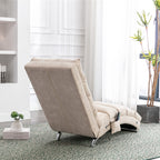 Linen Massage Chaise Lounge Indoor with Remote Control, Ergonomic Electric Massage Lounger in Beige - Grand Goldman Shop