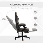 Vinsetto Racing Gaming Chair Diamond PU Leather Office Gamer Chair High Back Swivel Recliner with Footrest, Lumbar Support, A