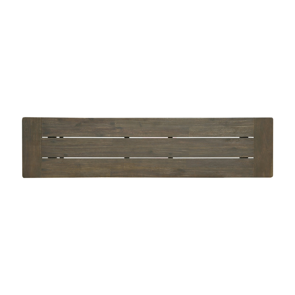 Cloud Outdoor Bench with Acacia Wood Frame and Slat Panel Design, Set of 2,Sandblast Grey and Black - Grand Goldman Shop