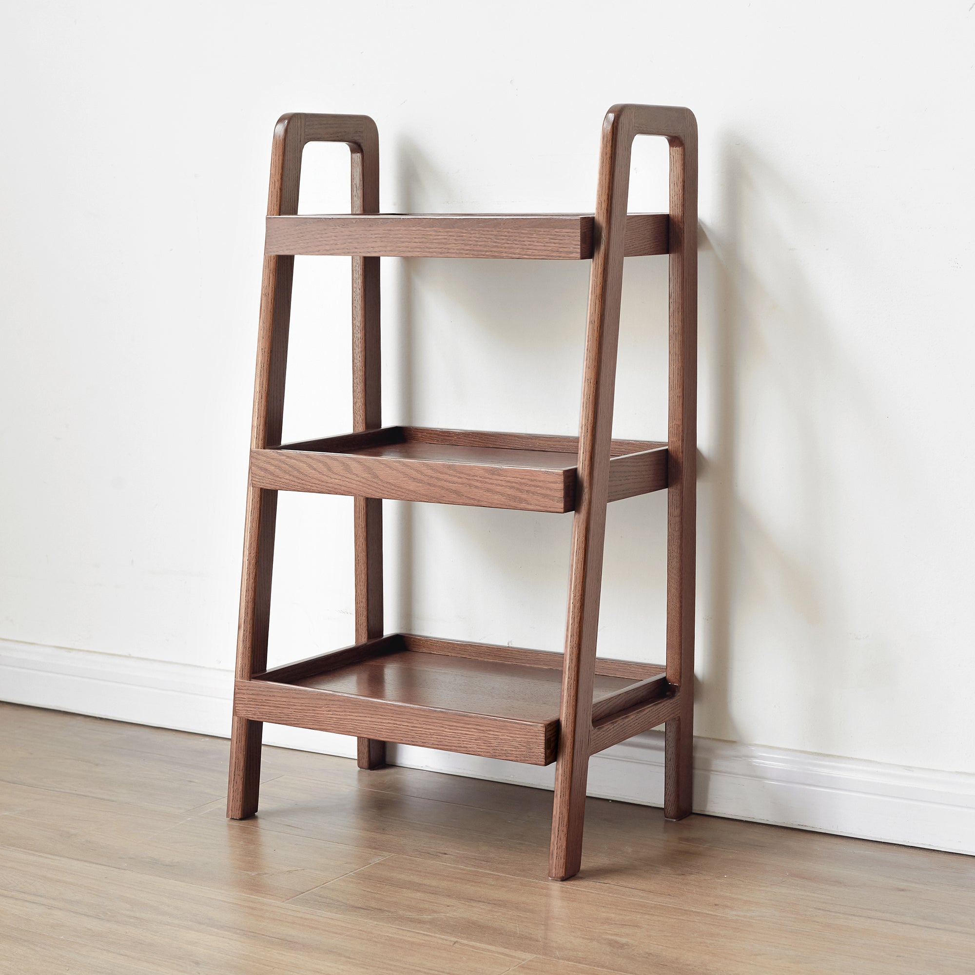 Walnut Color Oak Storage Bench, 3-Tier Beech Wood Shoe Rack for Entryway, Premium Storage Organizer for Bathroom, Living Room, Bedroom, Hallway, Patio, Kitchen - Grand Goldman Shop