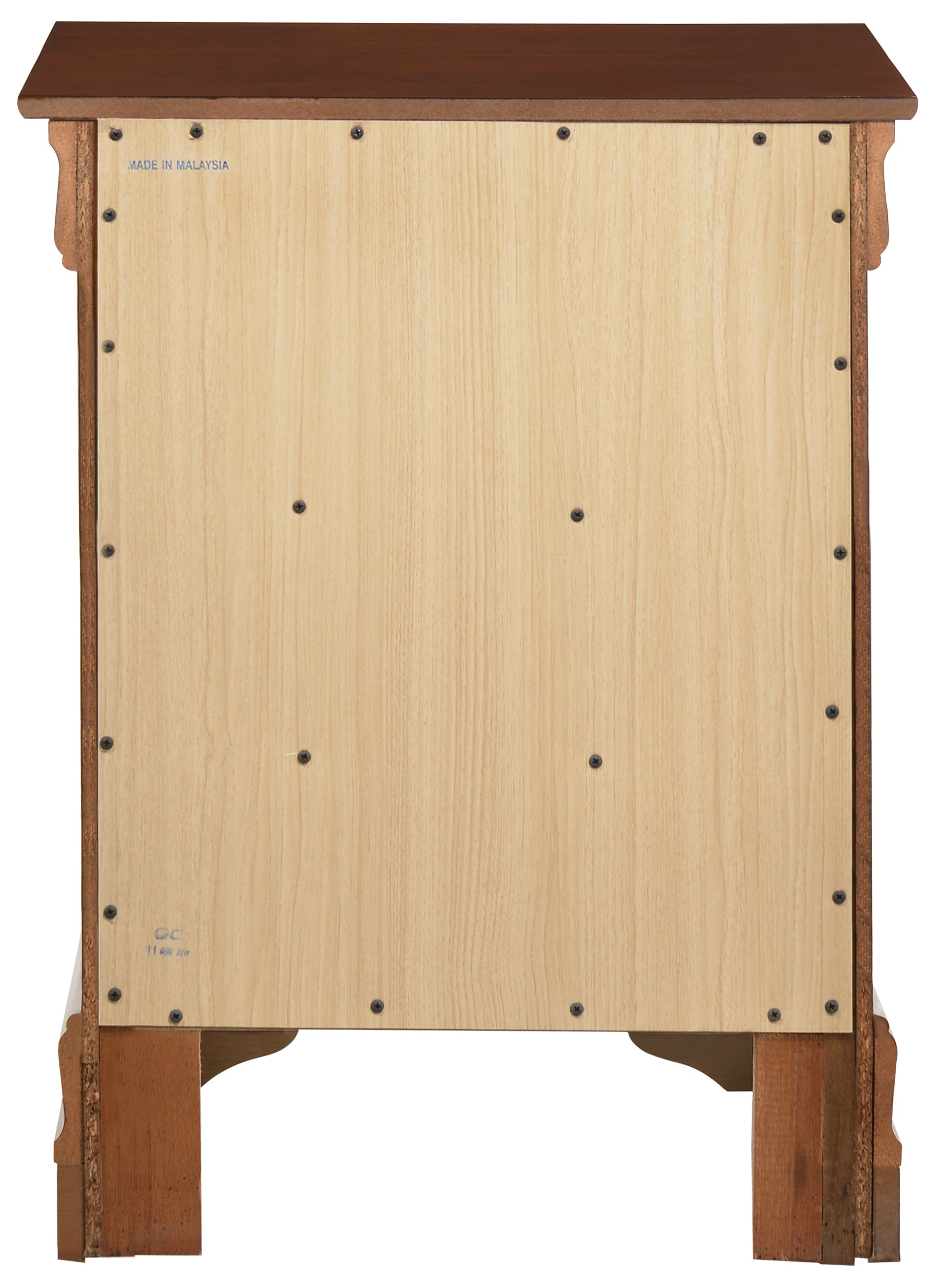 Elegant Nightstand with Three Drawers Cherry Finish Particle Board 29x21x16 Inches - Grand Goldman Shop