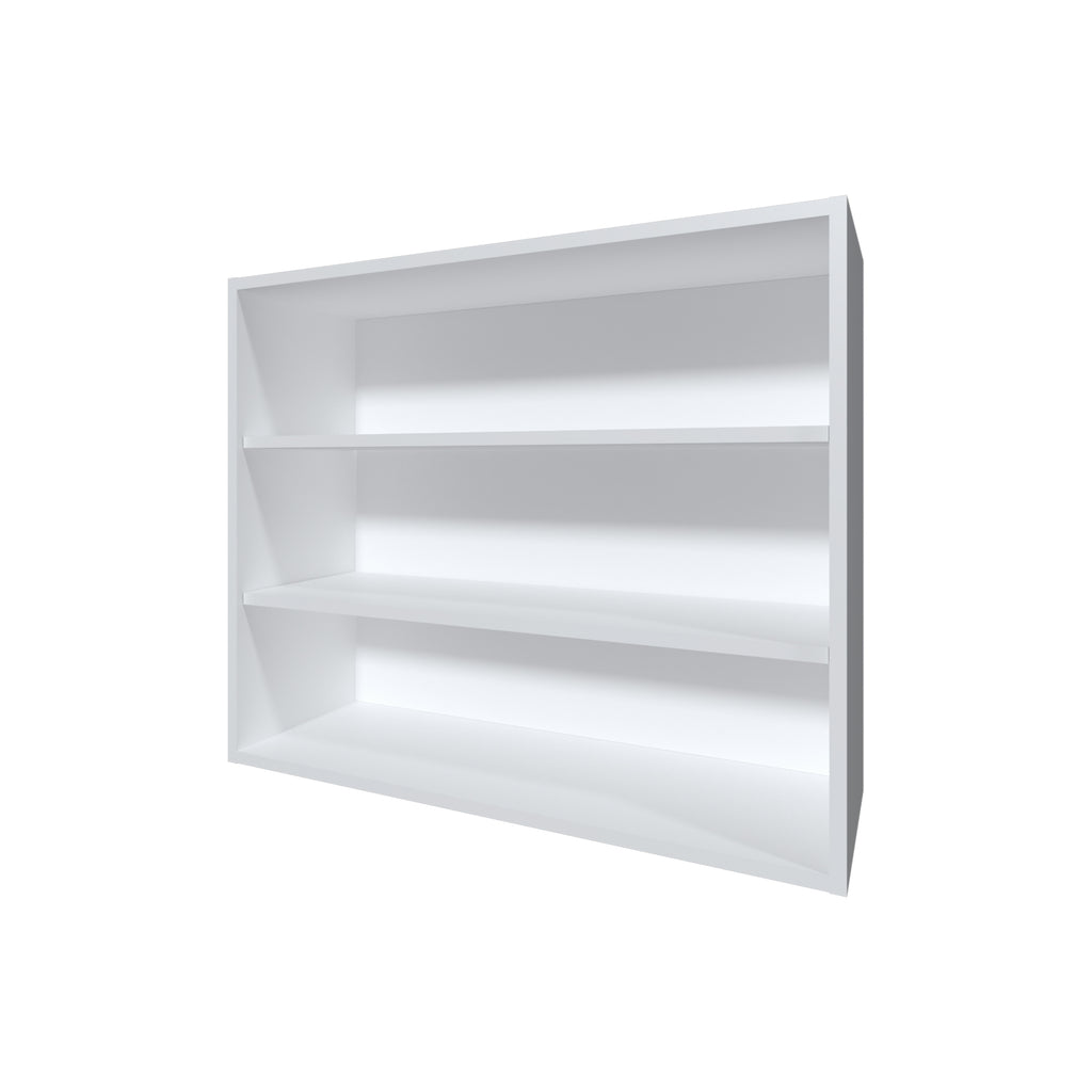 Chinle Wall Cabinet in Melamine with Open Storage, White - Grand Goldman Shop