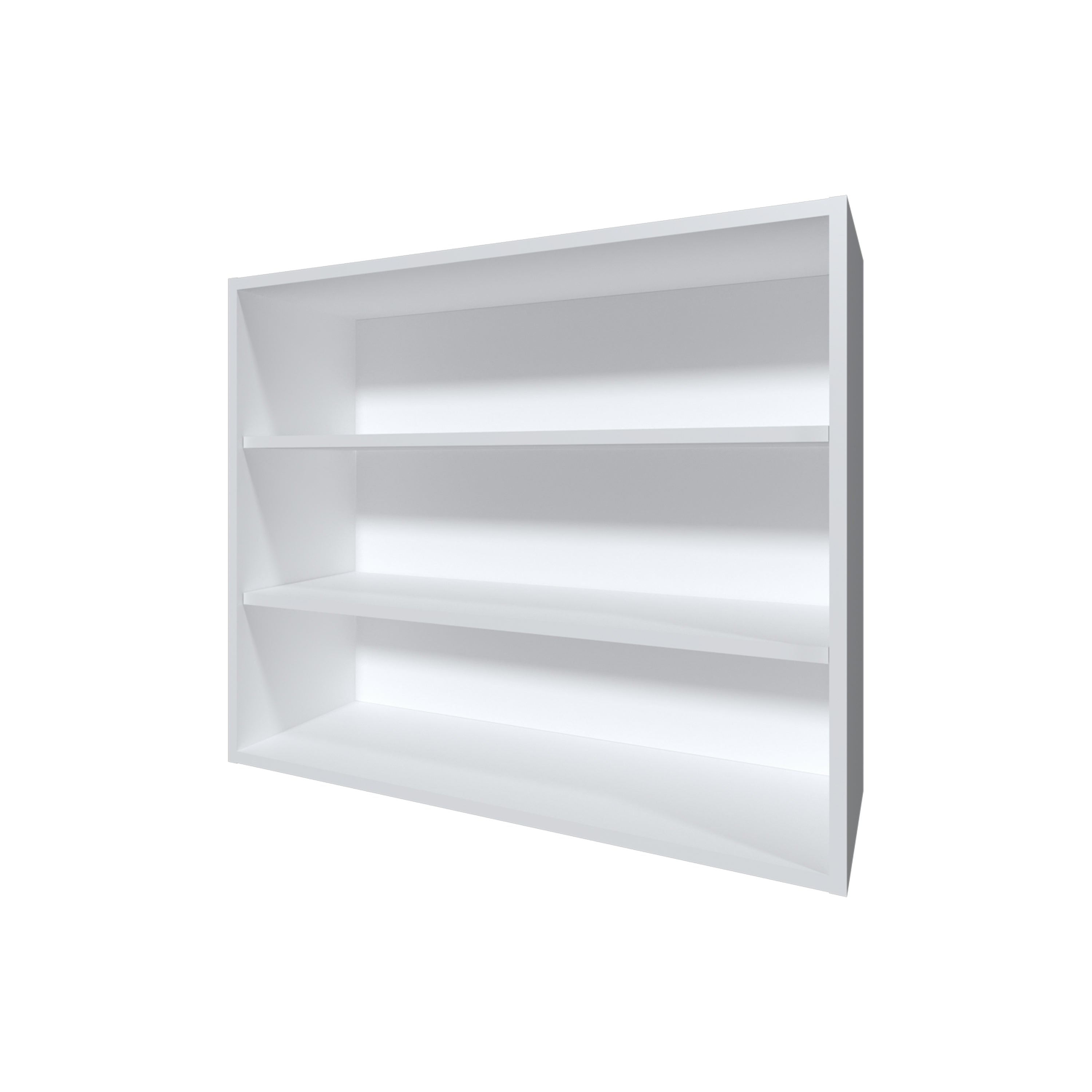Chinle Wall Cabinet in Melamine with Open Storage, White - Grand Goldman Shop